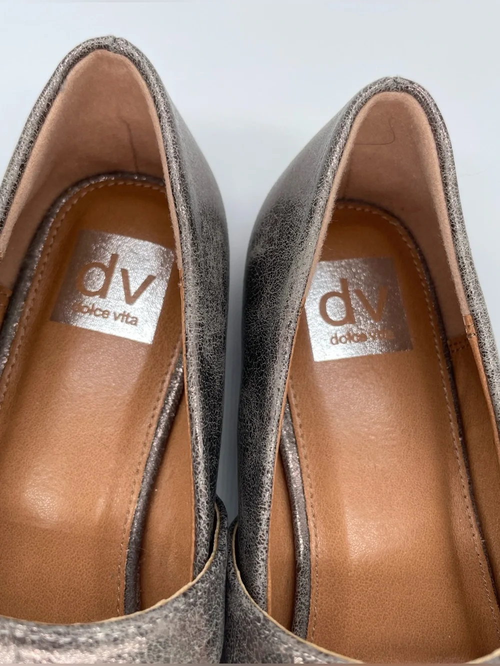 DV Dolce Vita Mellie Pewter Metallic Mary Jane Flats - Size 8.5 NWOB